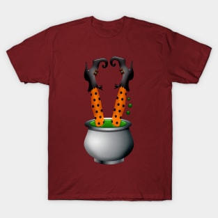 Halloween Witch Legs In Pot T-Shirt